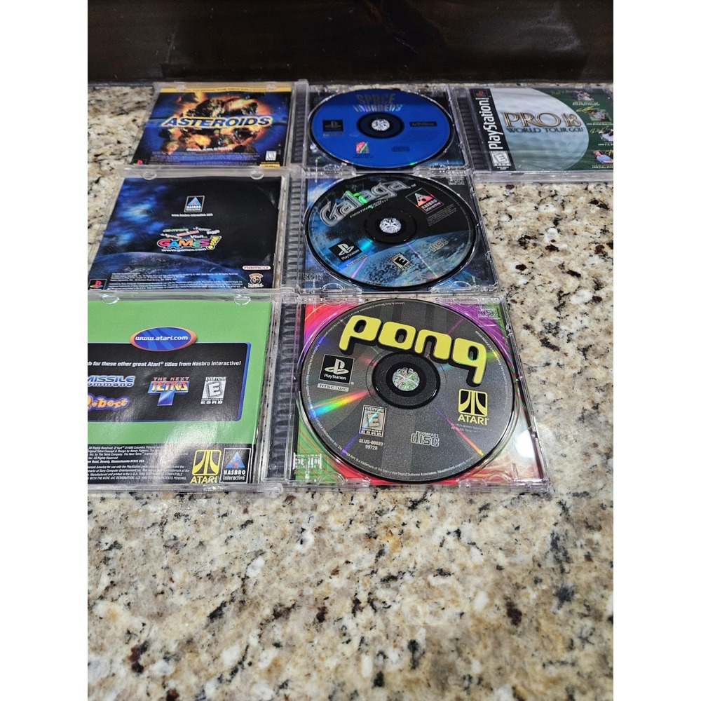 Lot of 4 Sony PlayStation 1 PS1 Games  Pong Space Invaders Galaga - Picture 2 of 3